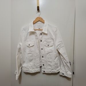 Ladies Banana Republic White Denim Casual Jacket - Size Large